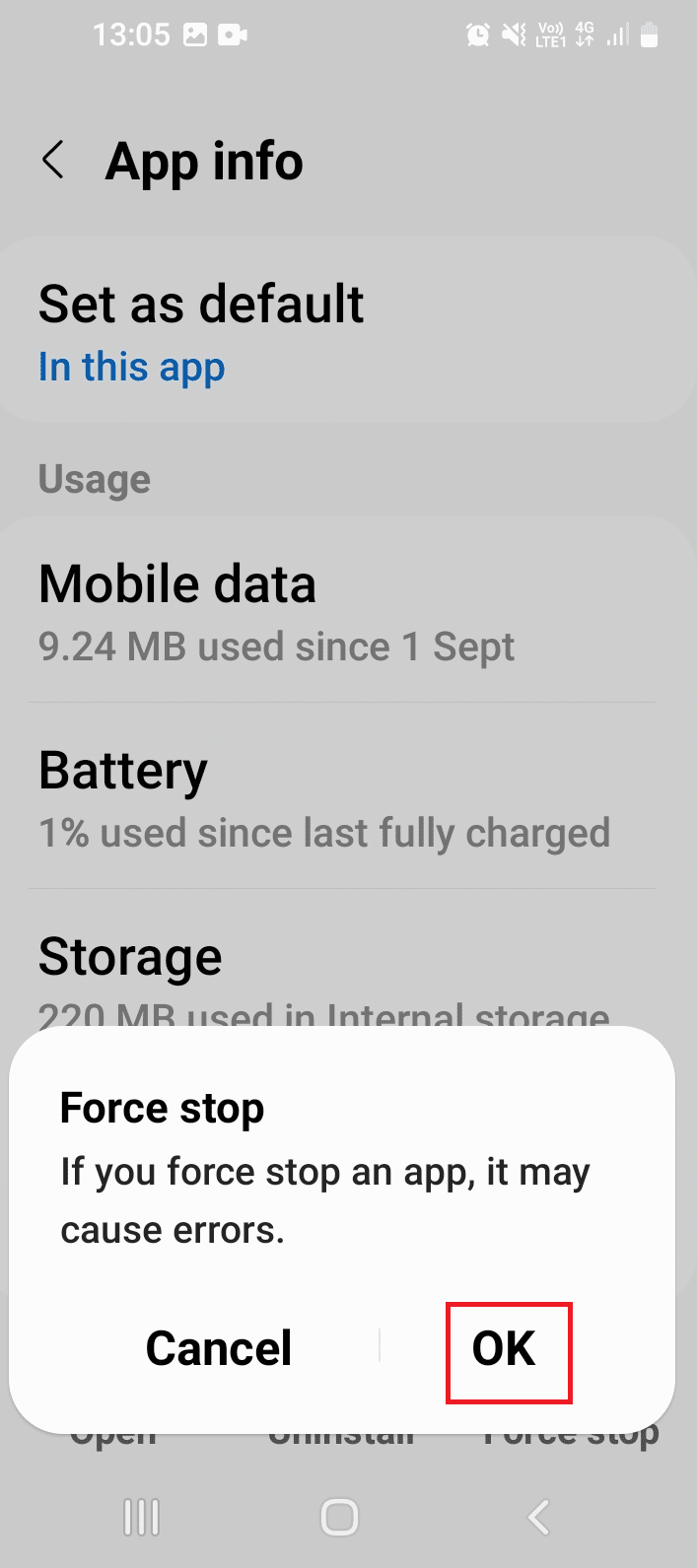 Tap on the OK option 