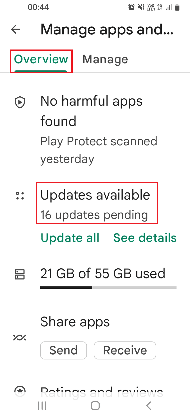 tap on the Updates available option. Fix Tinder Matches Disappeared on Android
