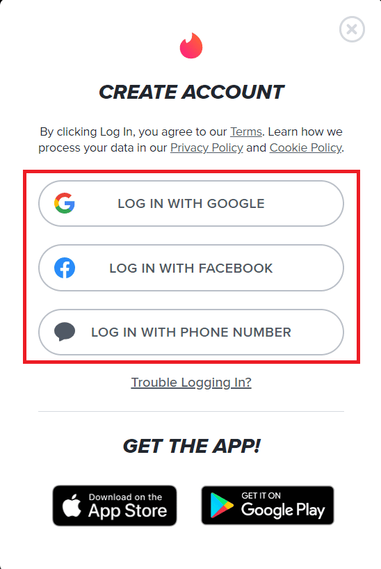 Login using any of your methods convenient to you