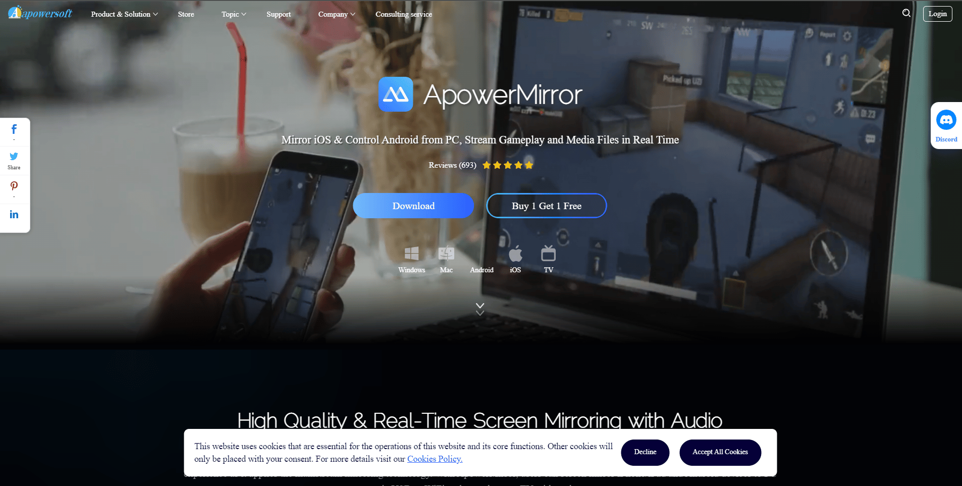 ApowerMirror website