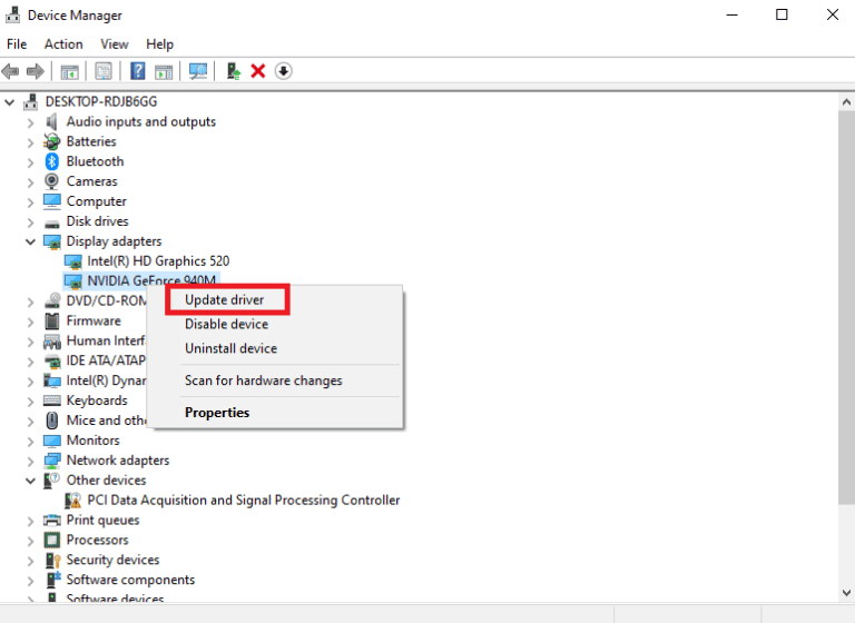 Update Graphics Driver