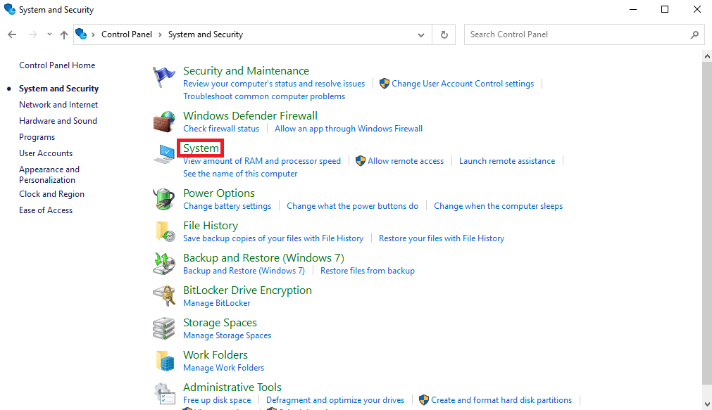 click on System setting. Fix Exit Code 0 Minecraft on Windows 10