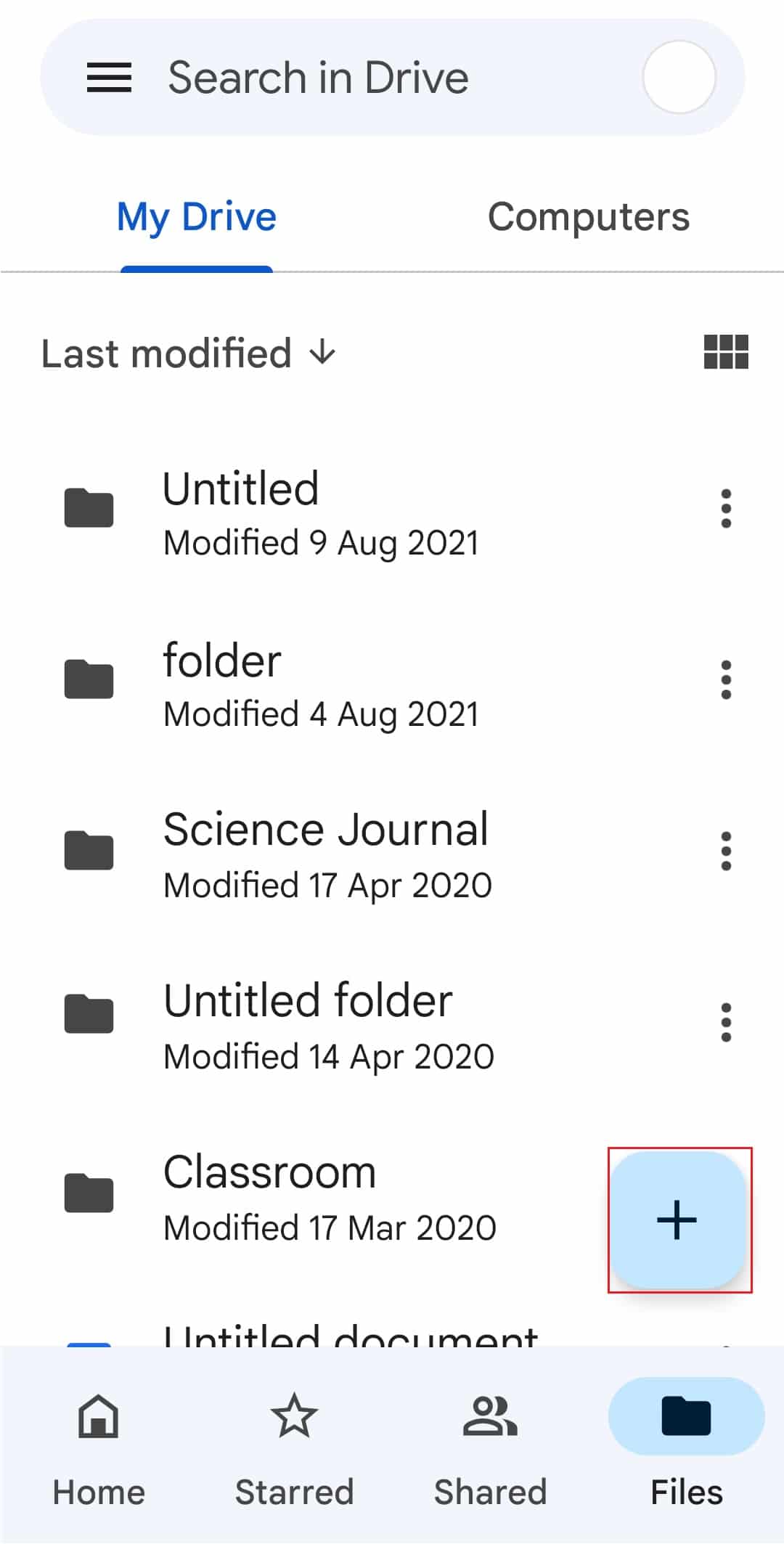 tap on plus icon in google drive app. Ways for Connecting Droid Turbo to Windows PC
