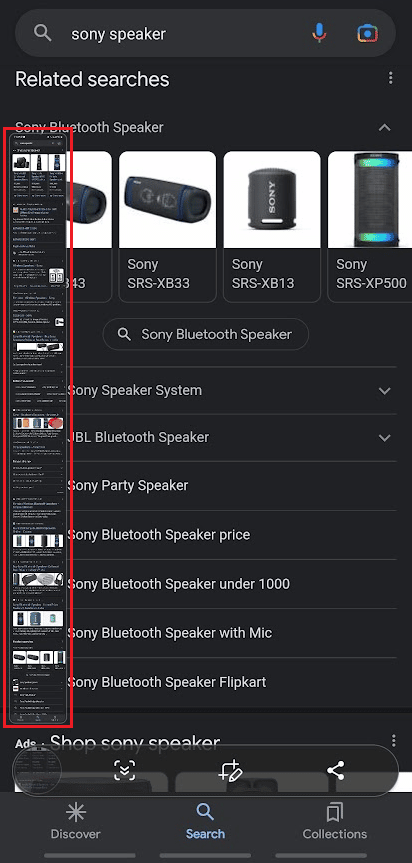 After releasing the icon, the scrolling screenshot will automatically get saved in your photo gallery