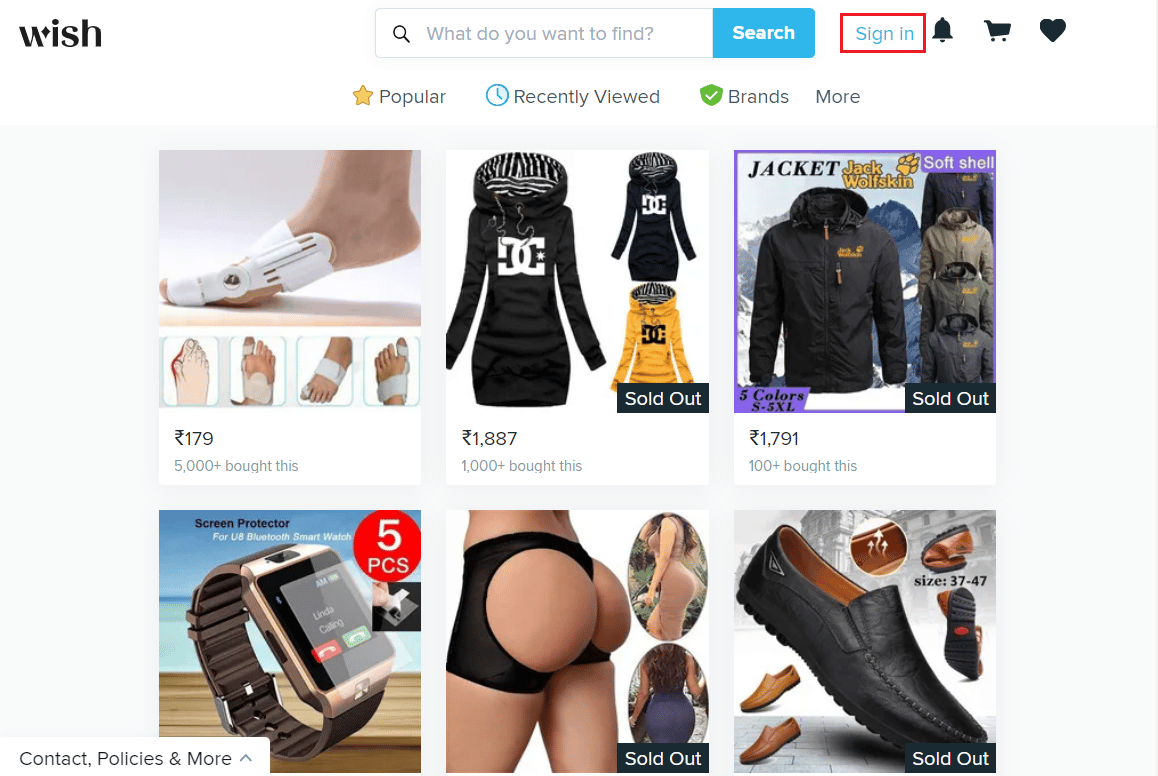 Click on Sign in at the top right corner