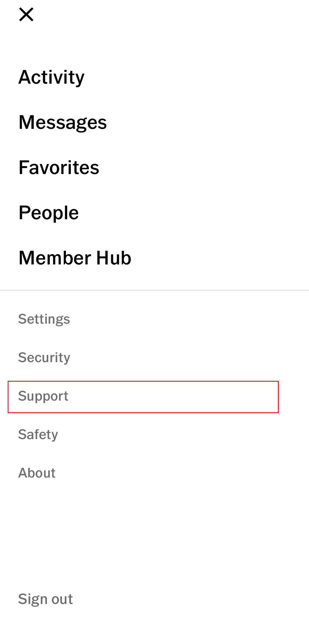 Tap on Support