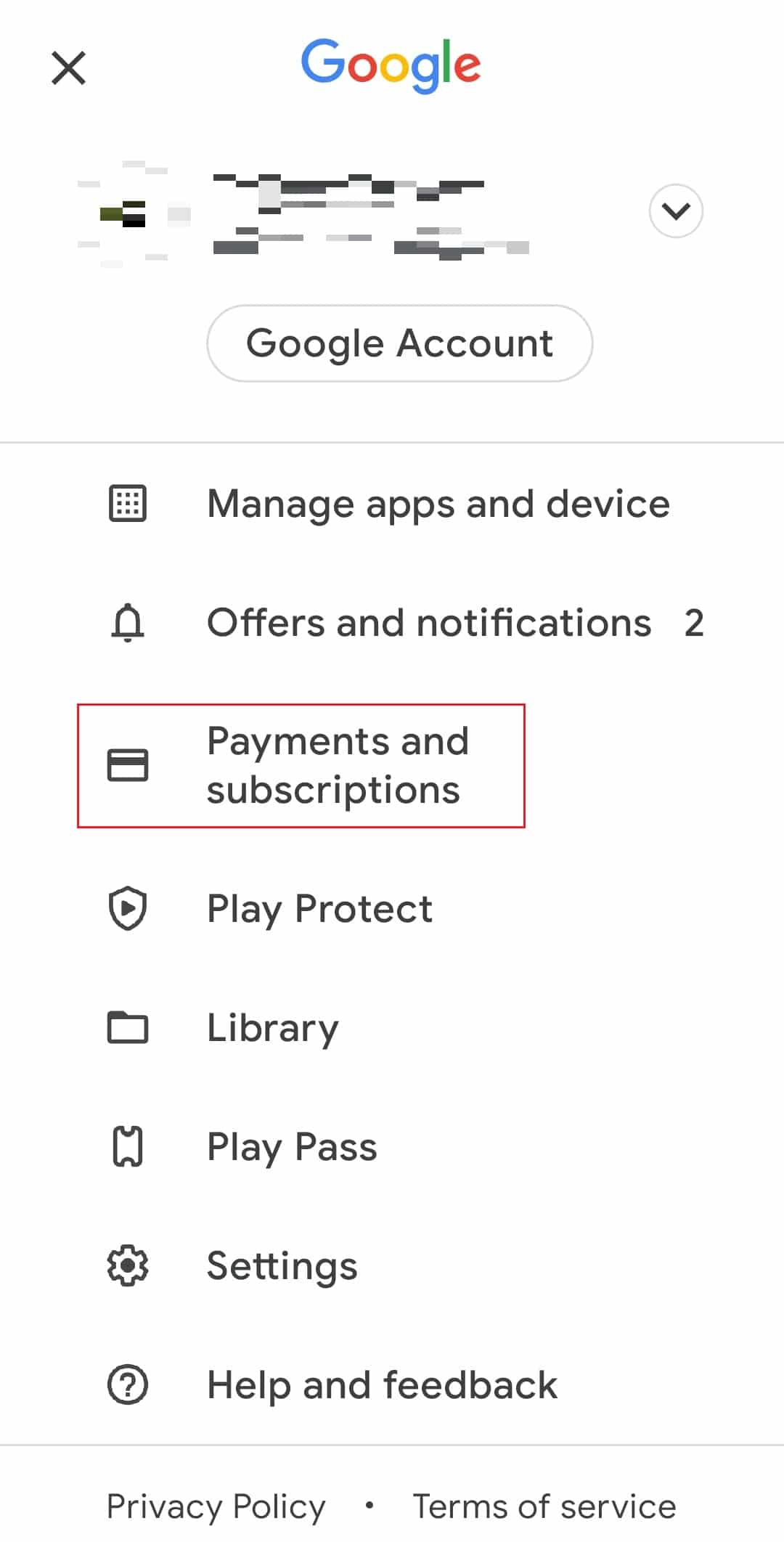 Select the Payments and subscriptions option | How to Cancel VSCO Membership
