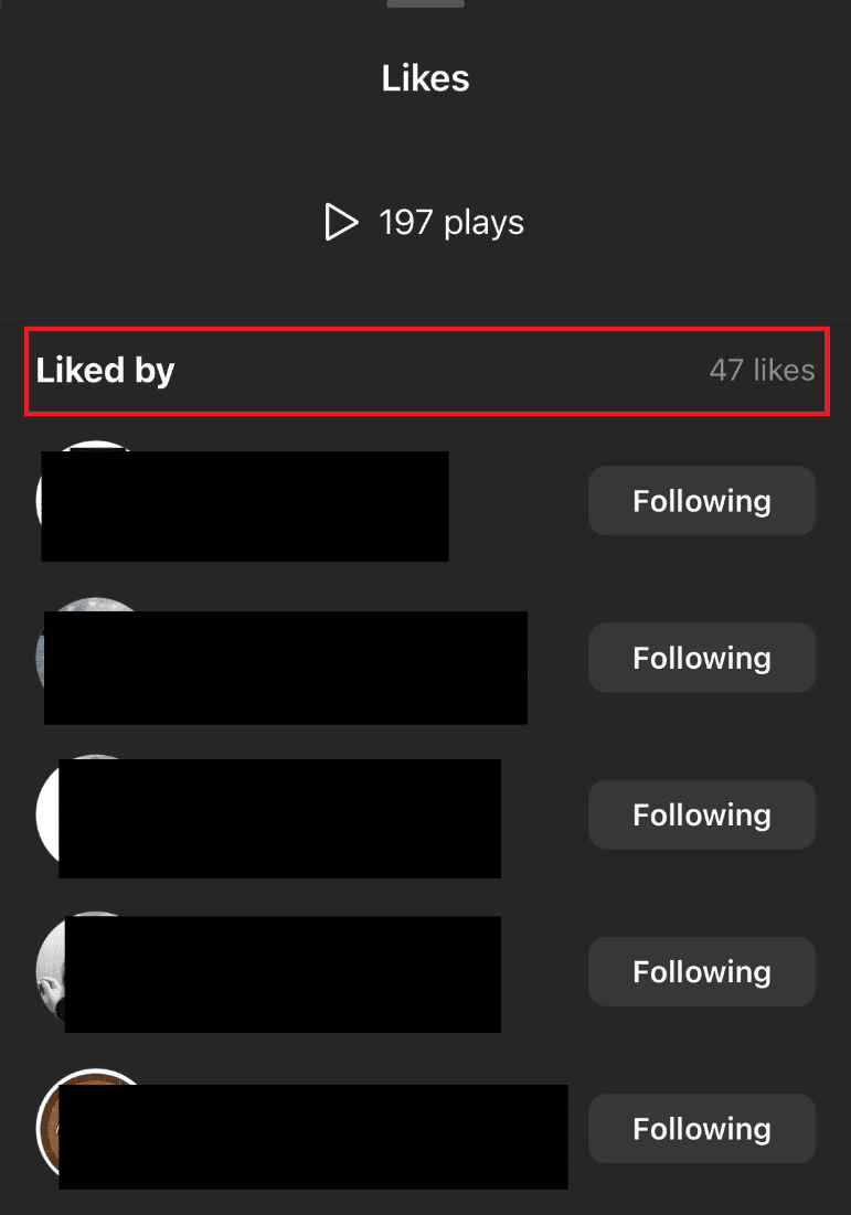 Check who has liked your reel