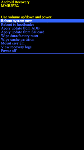 Wait for the device to reset. Once it does, tap Reboot system now |
