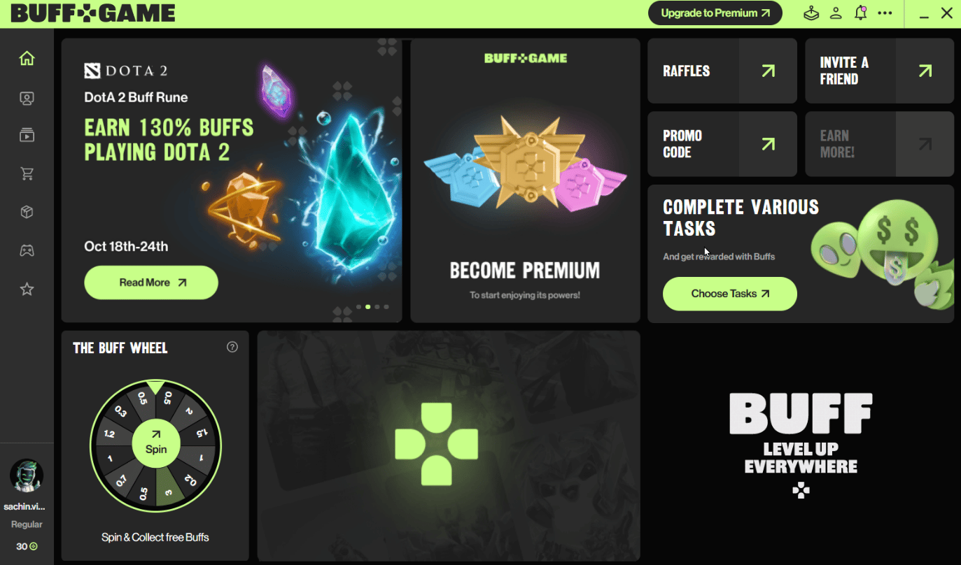 complete tasks in the buff app