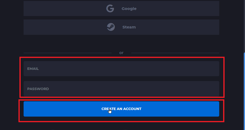 enter email and password and click create an account. How to Get Apex Coins for Free