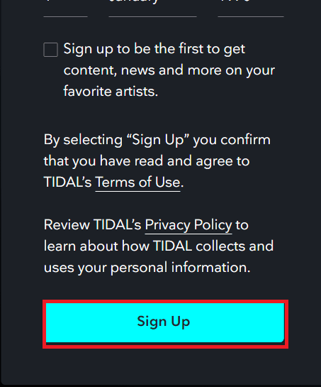 sign up
