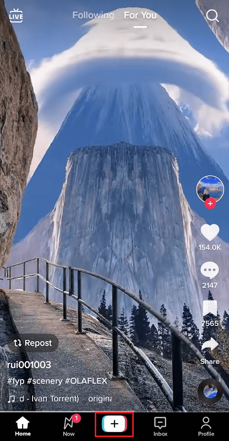 Tap on the Plus icon from the bottom bar