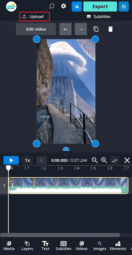 Wait till the TikTok video loads up. After loading up the video, tap on Upload from the top bar | Upload a video from your camera roll to your TikTok draft