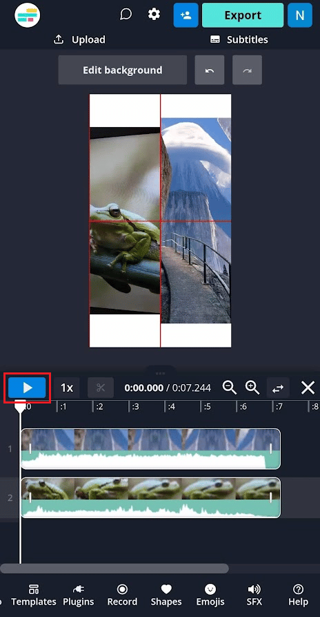 After that, tap on the play icon to preview the duet video | Upload a video from your camera roll to your TikTok draft