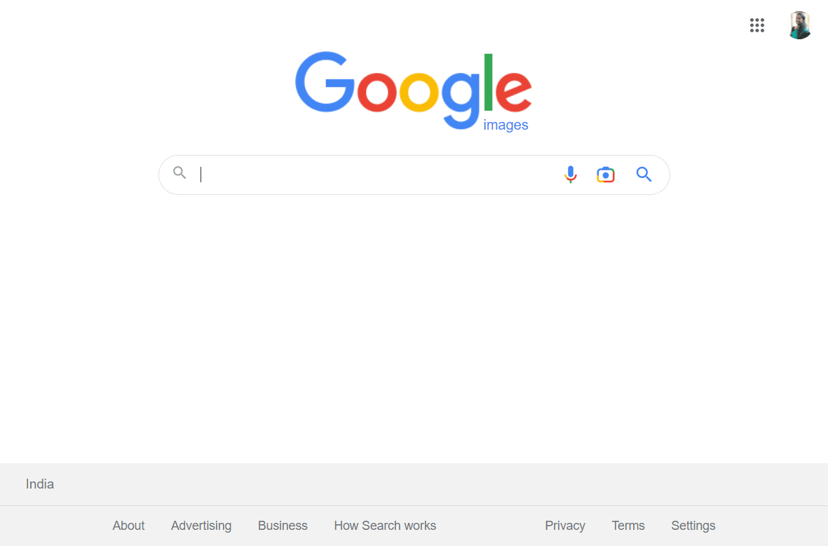 Google Images webpage