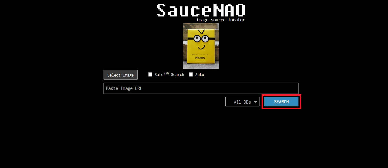 Click on the SEARCH option