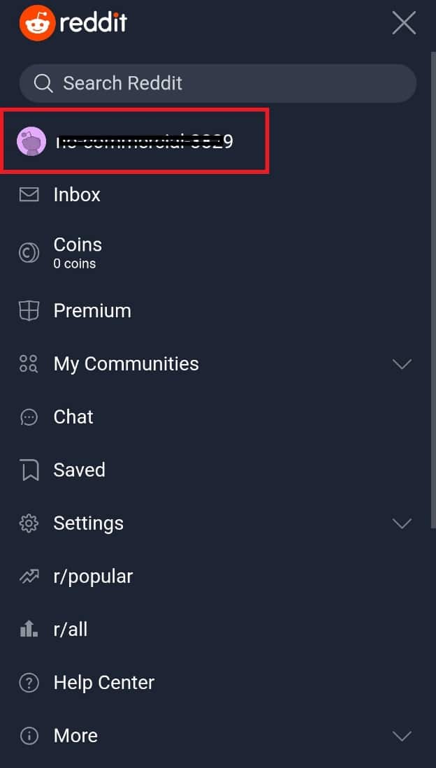 Tap on your Reddit name | How to Unhide Posts on Reddit on Android
