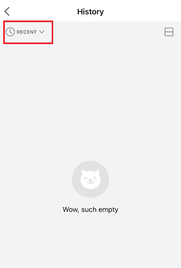 Tap on RECENT