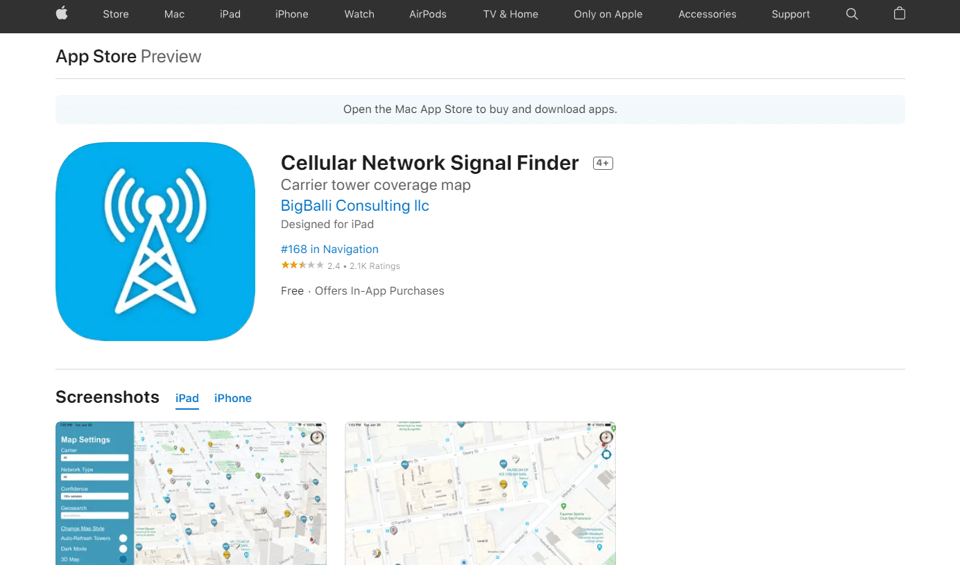 Cellular Network Signal Finder