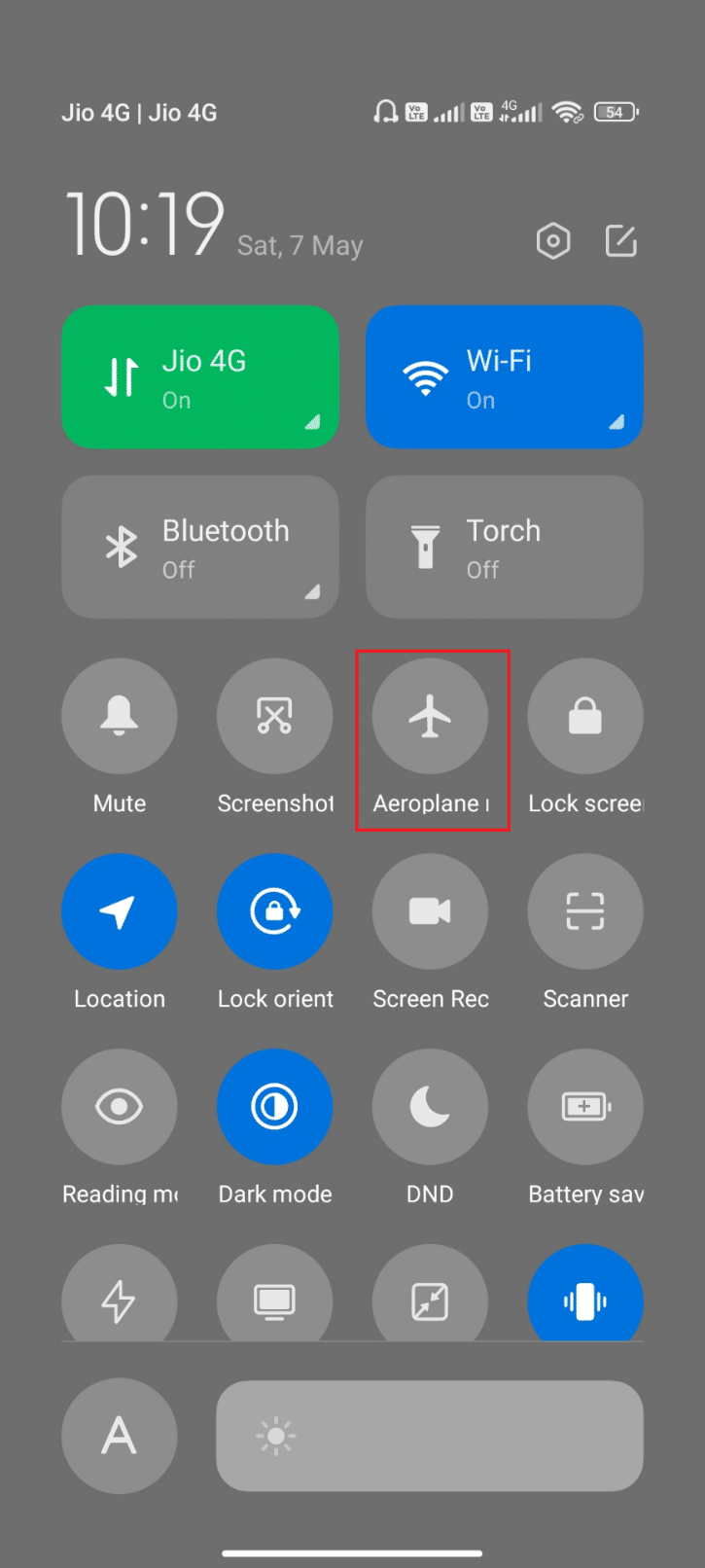 Now, tap the Airplane mode | How to Update Cell Towers on MetroPCS