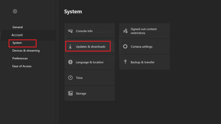select Updates and Downloads