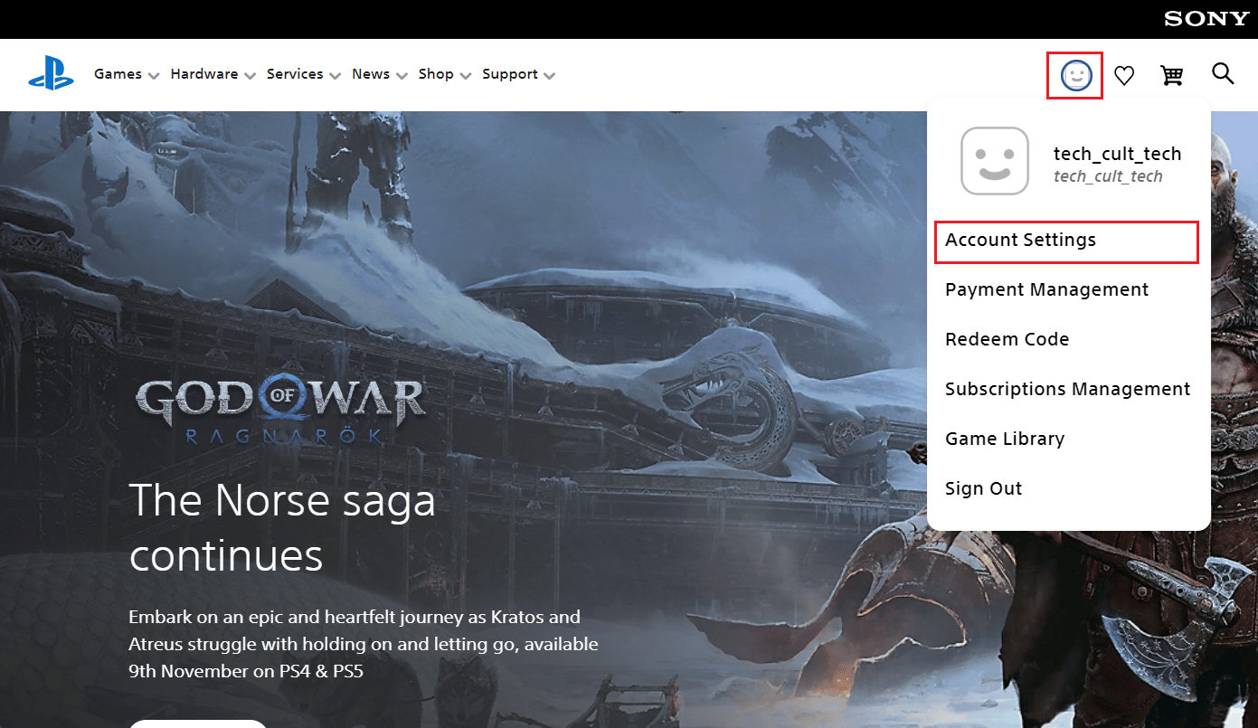 click on the profile icon - Account Settings