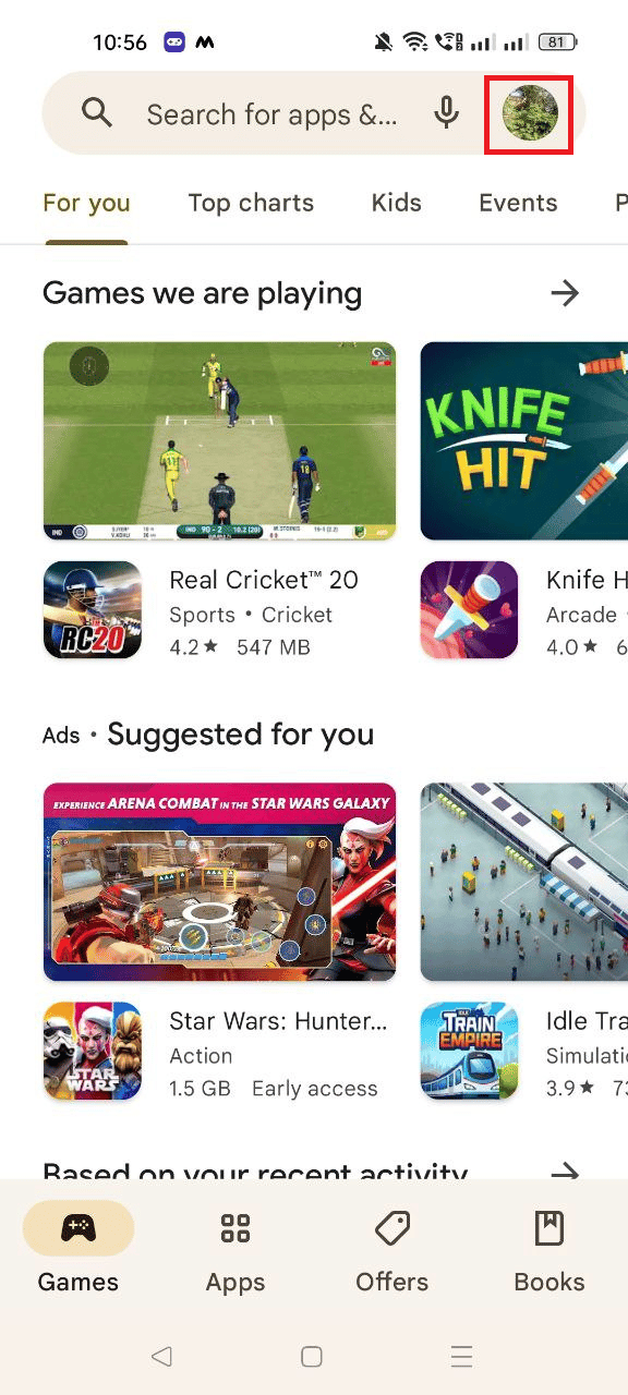 Tap on the profile image at the top right corner | How to Delete a Starbucks Account