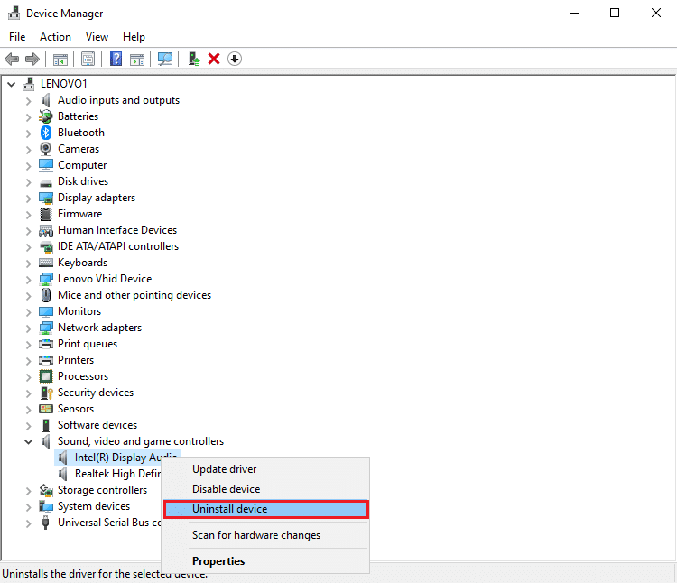 click on Uninstall