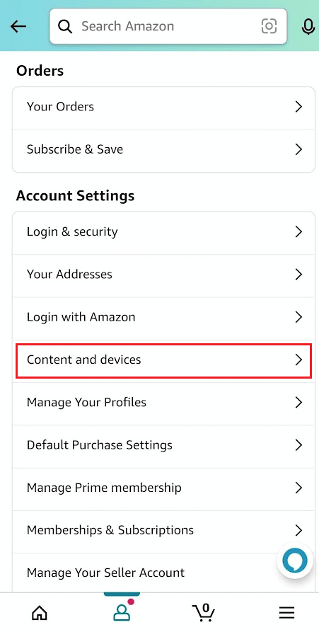 Tap on Content and devices | Why I Cannot Remove Device from Alexa App?