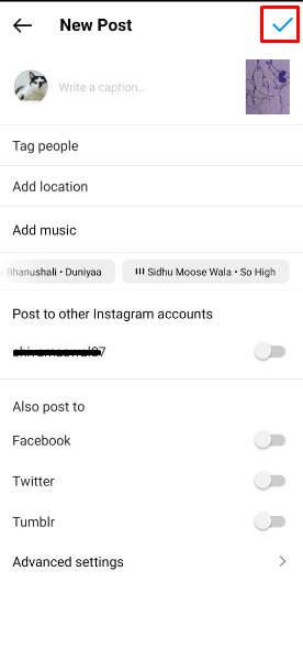 Your photo is edited now, Tap on the Tick Mark option to finally upload that photo | unedit someone else's photo