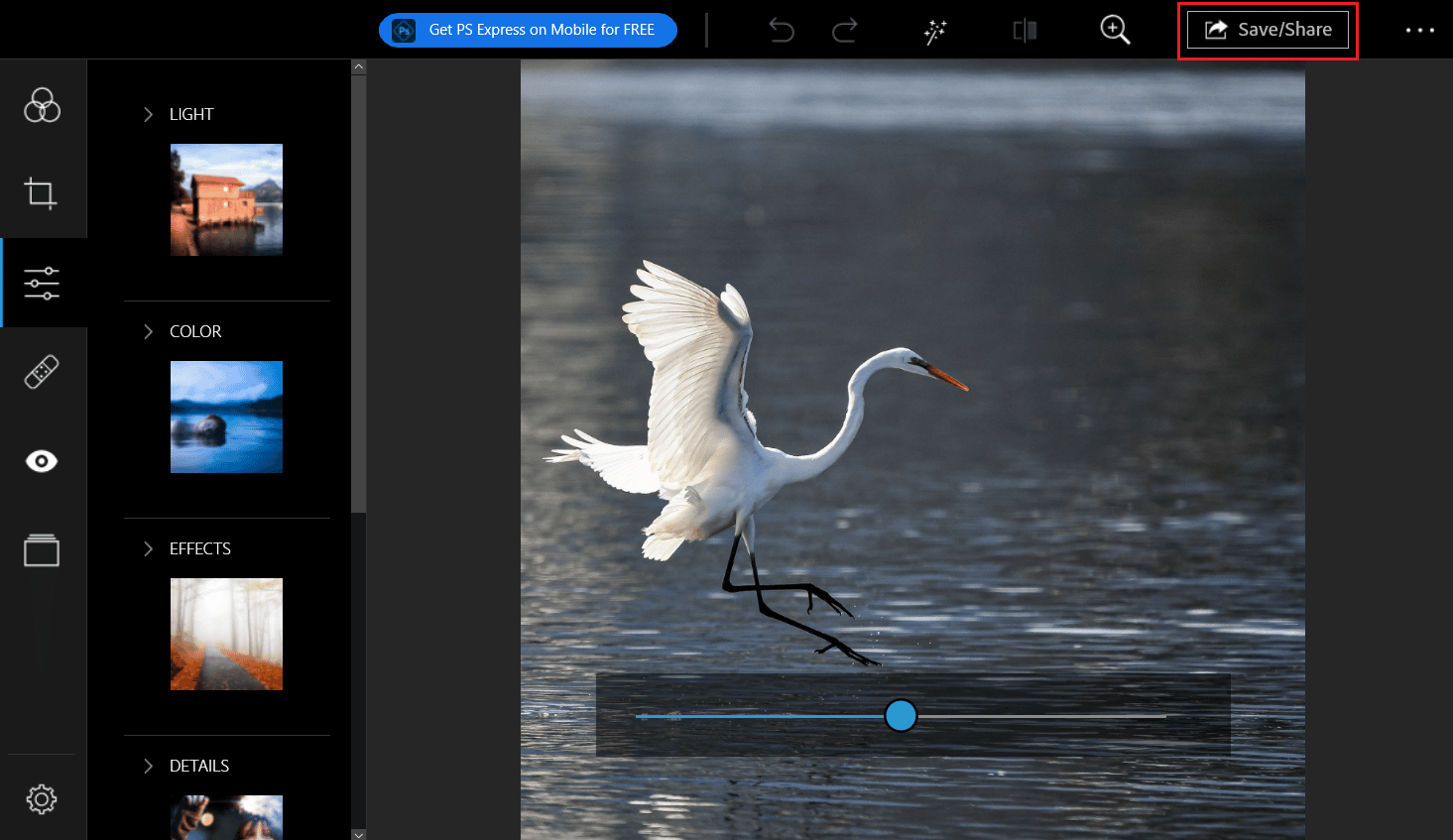 click on Save-Share to export the edited image and upload it on Instagram | How to Remove Instagram Filter from Photo
