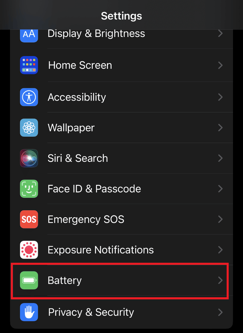 Tap on the Battery 