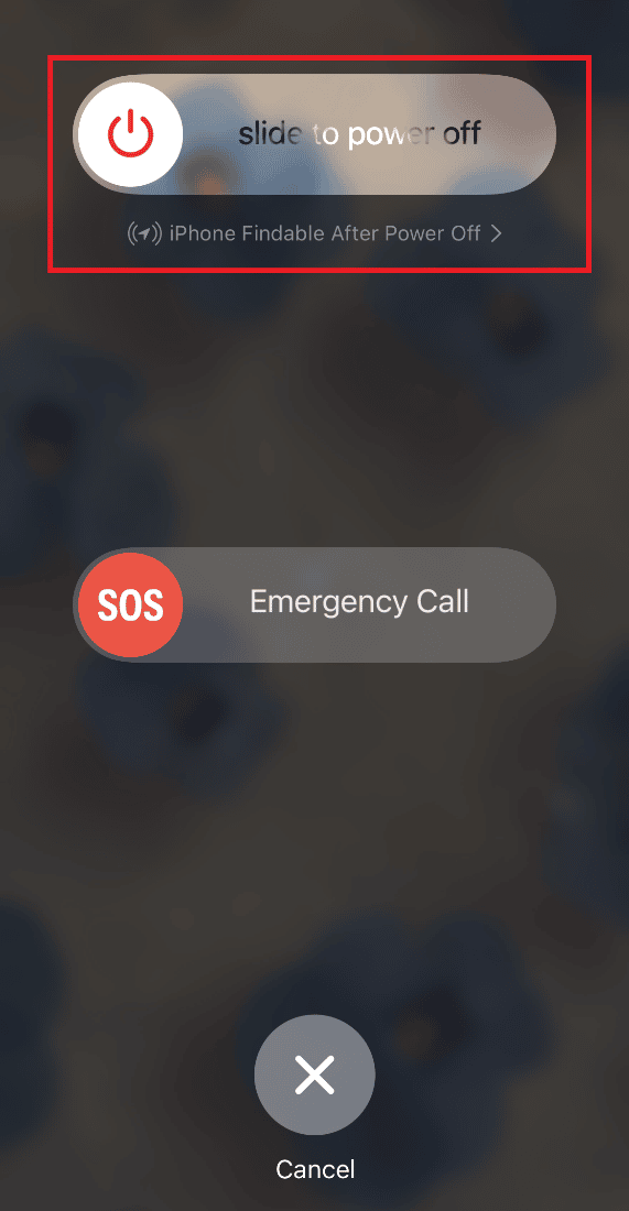 Swipe the slide to power off option to the right