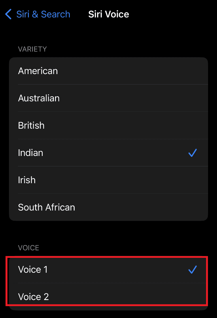 Set Voice 1 and Voice 2