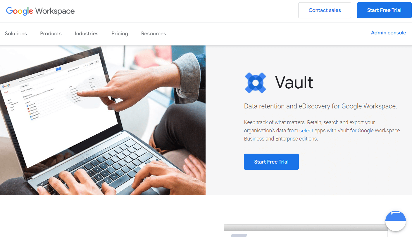 Google Vault page | recover accidentally overwritten Gmail draft