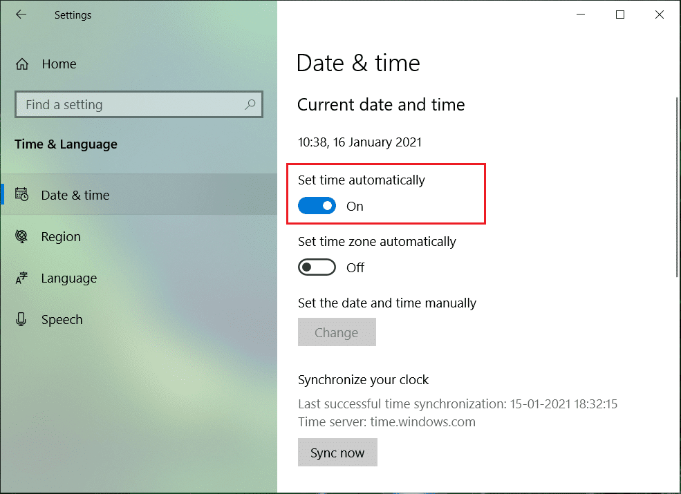 set time automatically