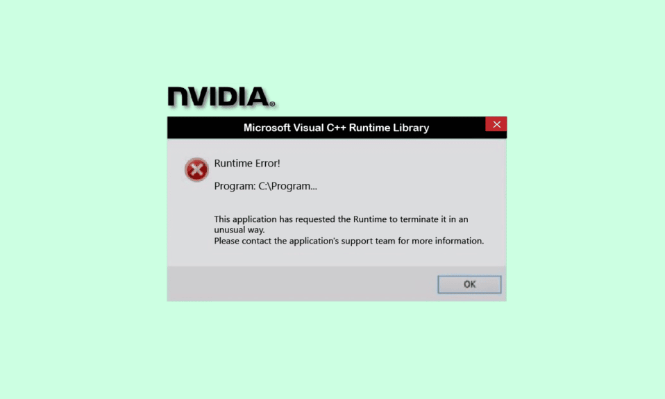 Fix NVIDIA Geforce Experience C++ Runtime Error