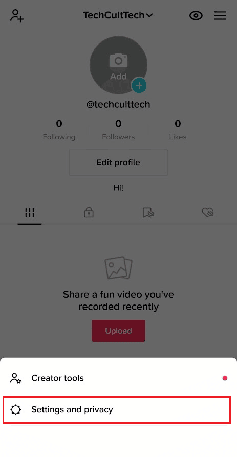 tap on Settings and privacy | 