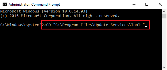 change the directory to the Tools directory