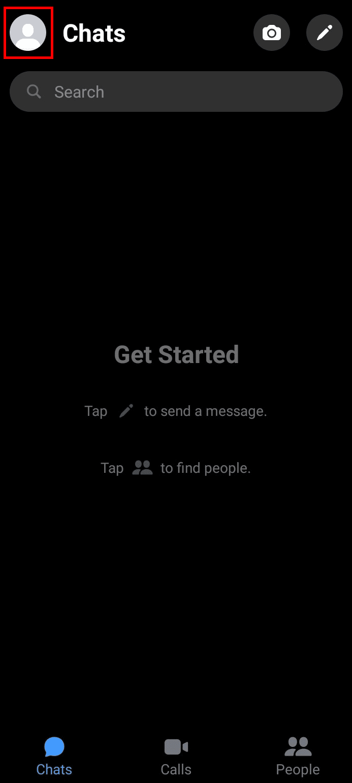 Tap on the profile icon at the top-left of the screen.