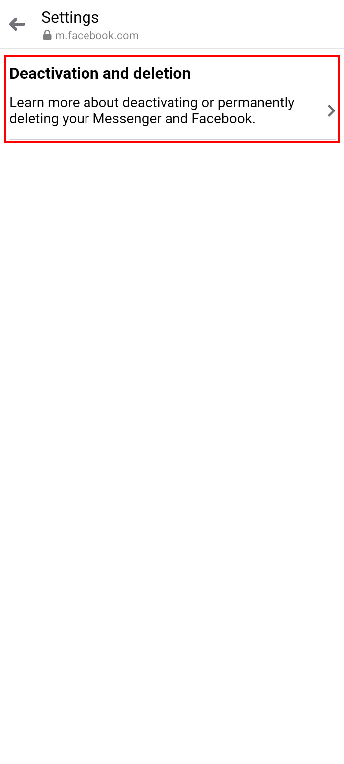 Tap on Deactivation and deletion.