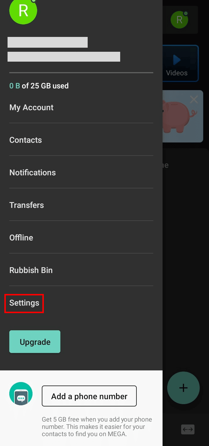 Tap on the Settings option.