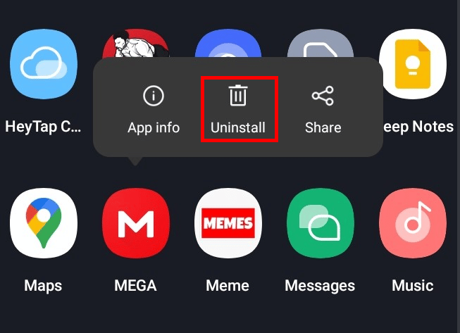 Tap on Uninstall option.