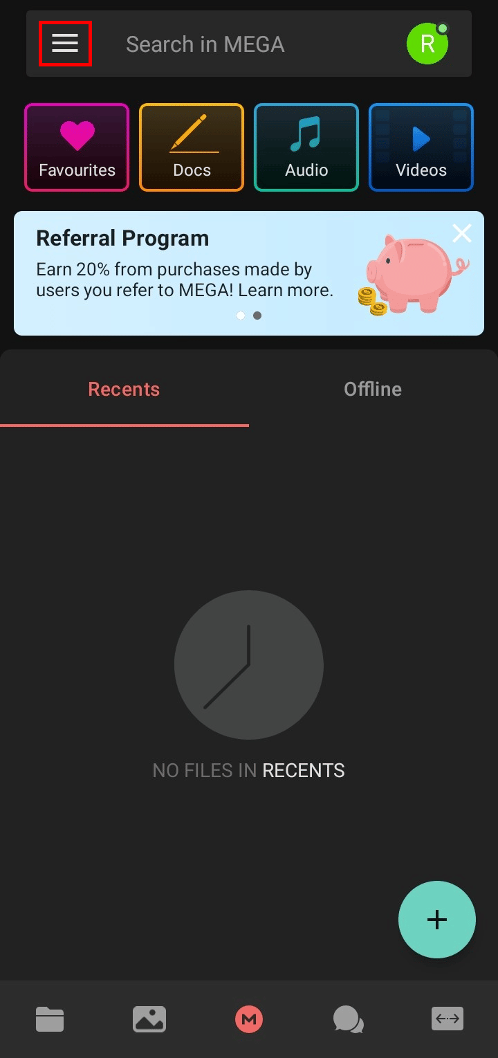 Tap on the hamburger icon at the top-left of the screen.