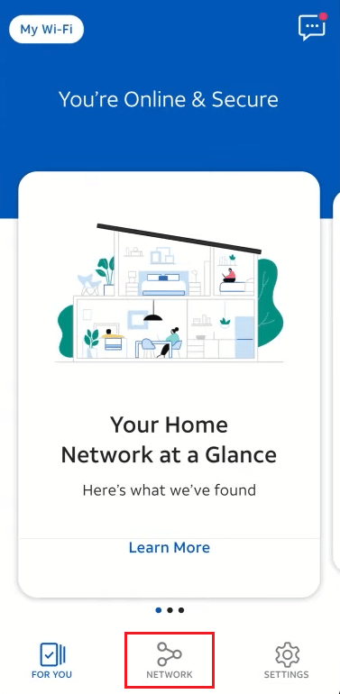 Tap on the Network tab