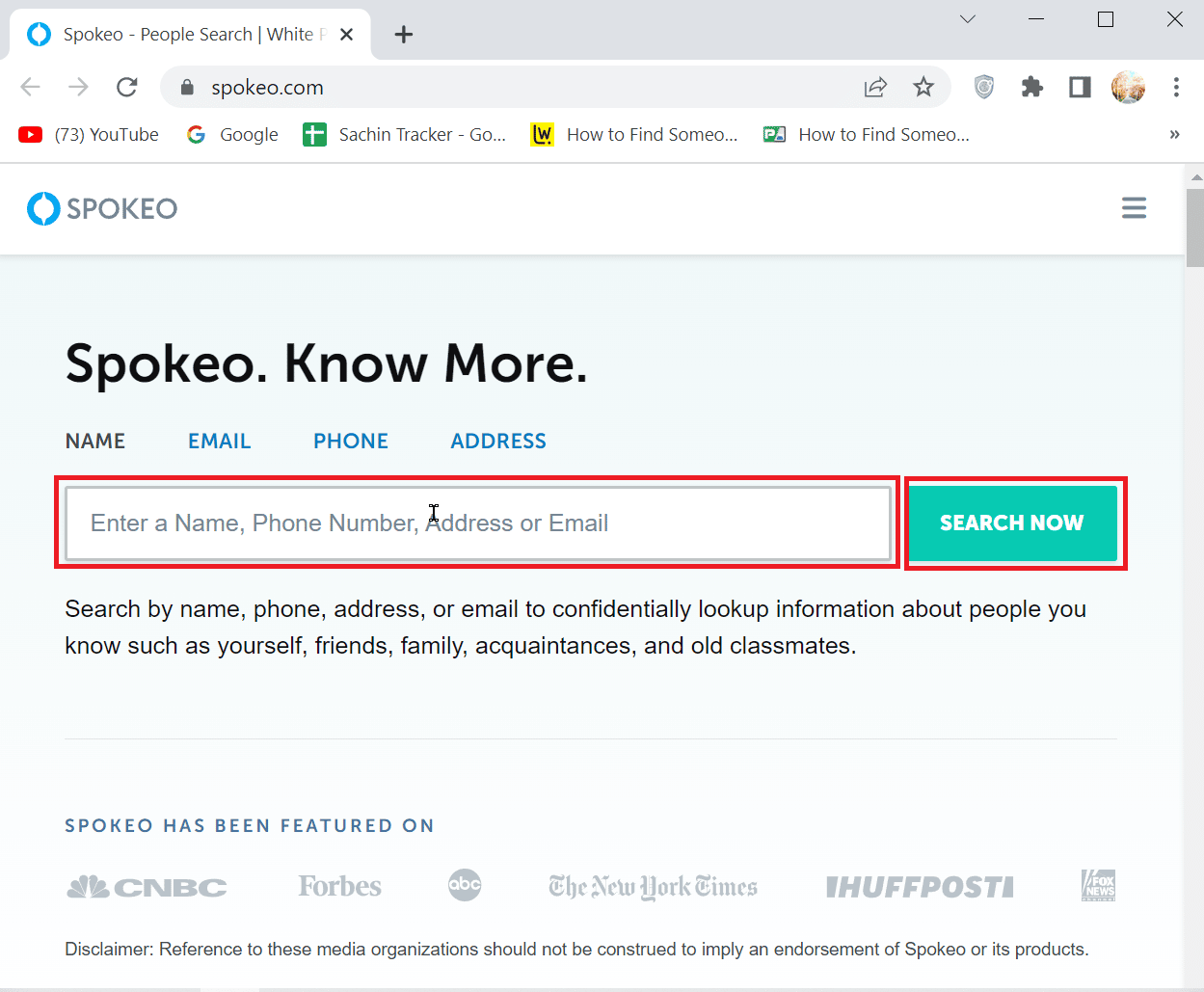 enter username and click search