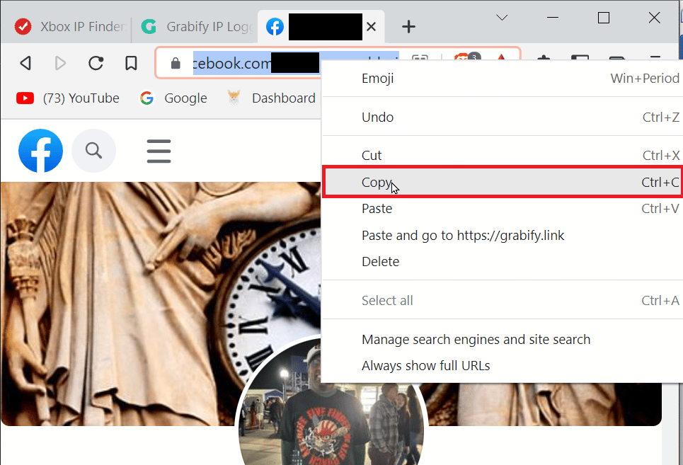 copy address from any desired address