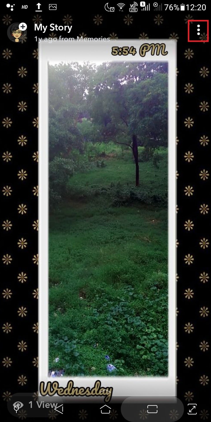 Tap on the three vertical dots | How to Link Instagram to Snapchat Story