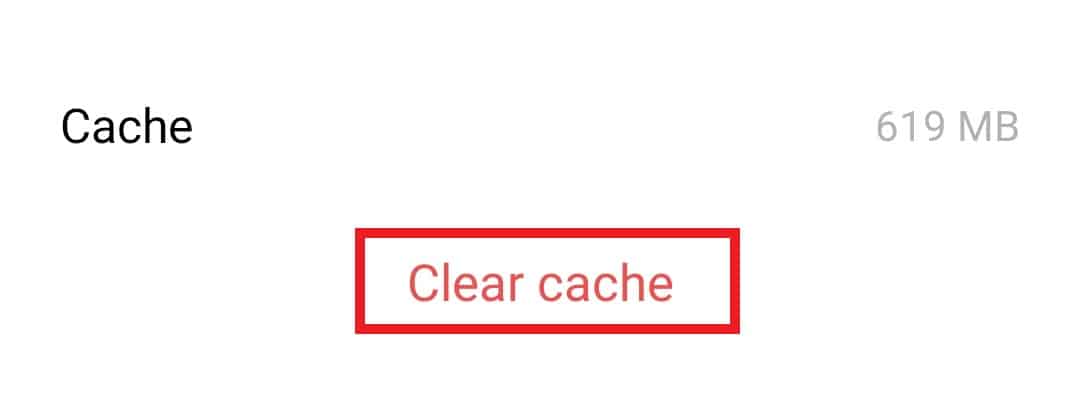 Tap on Clear cache
